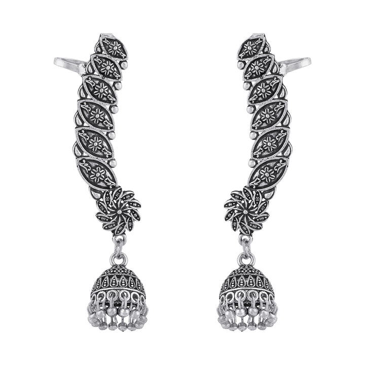 Janika Silver Oxidised Earcuff