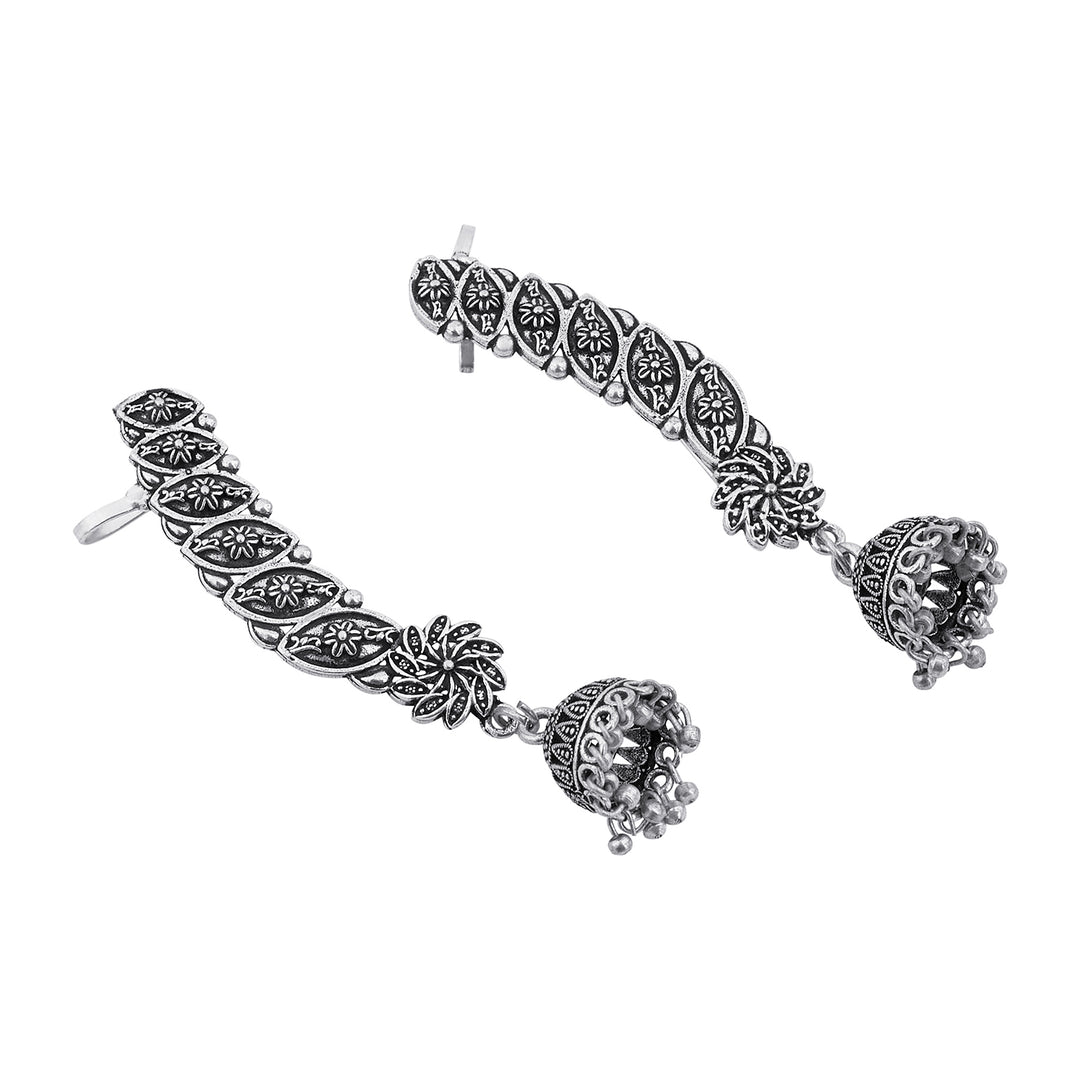 Janika Silver Oxidised Earcuff