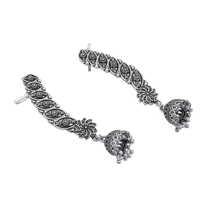 Janika Silver Oxidised Earcuff