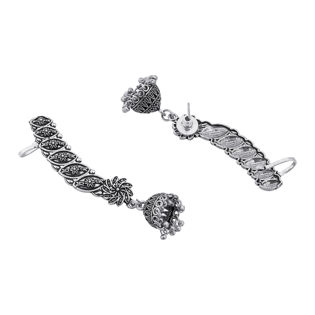 Janika Silver Oxidised Earcuff