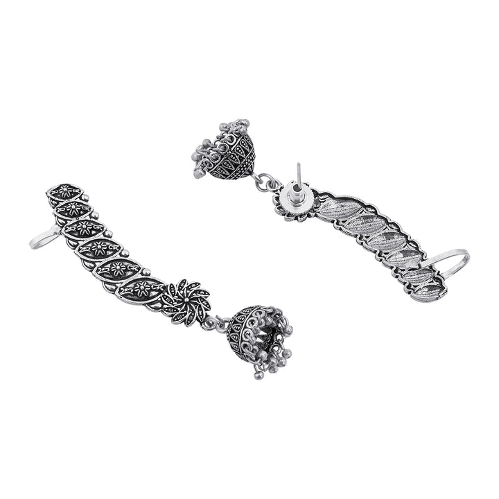 Janika Silver Oxidised Earcuff