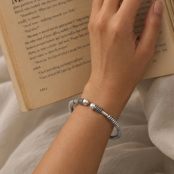 Oshi Silver Oxidised Bracelet