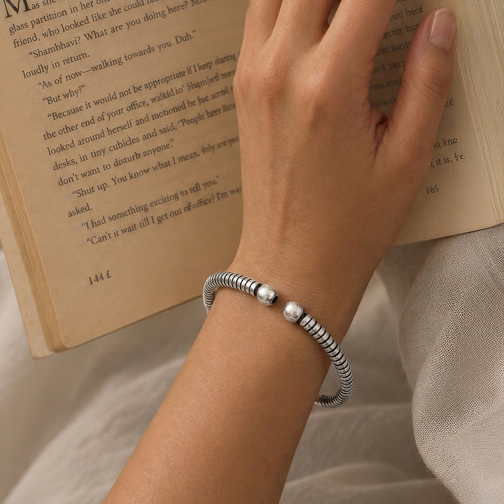 Pavni Silver Oxidised Bracelet