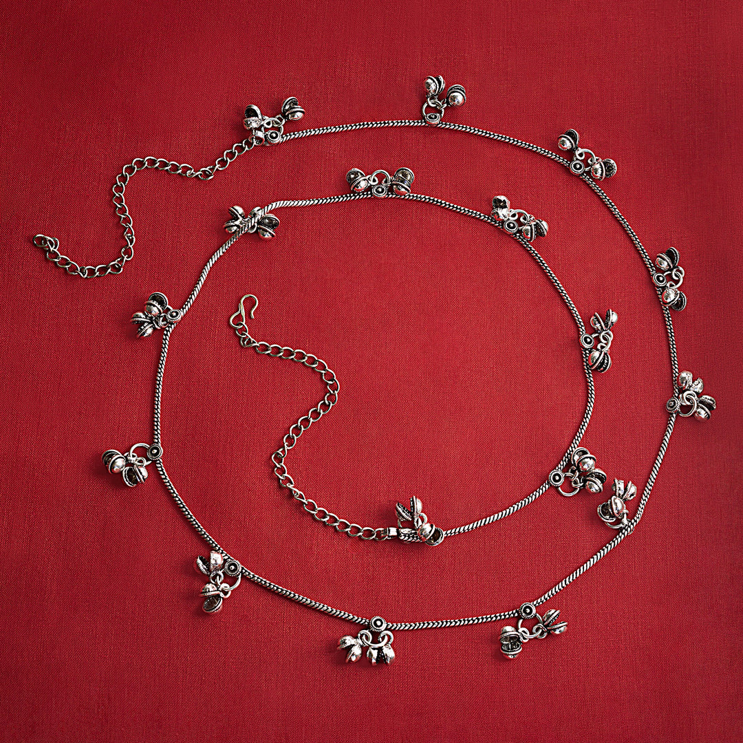 Aivee Silver Oxidised Kamarbandh