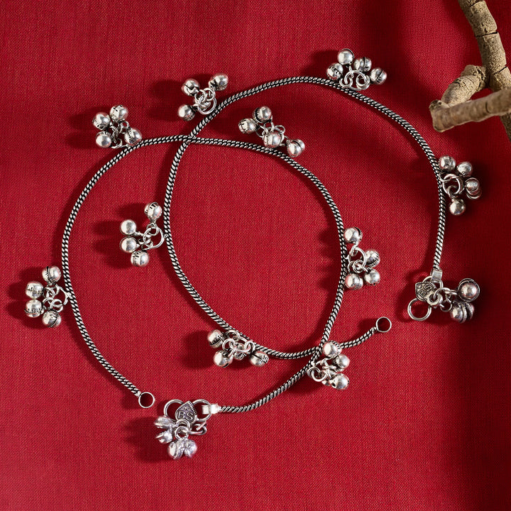Nyska Silver Oxidised Anklet