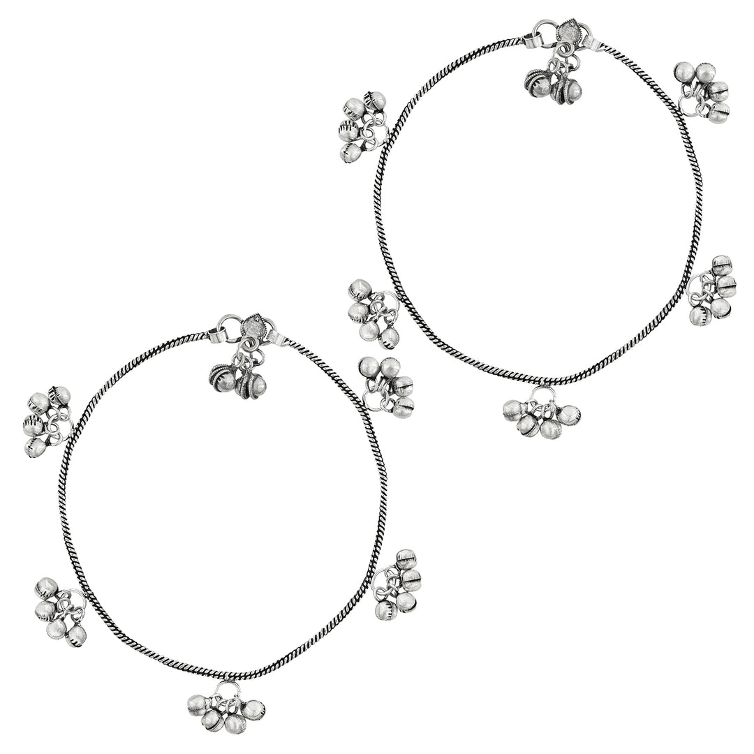 Nyska Silver Oxidised Anklet