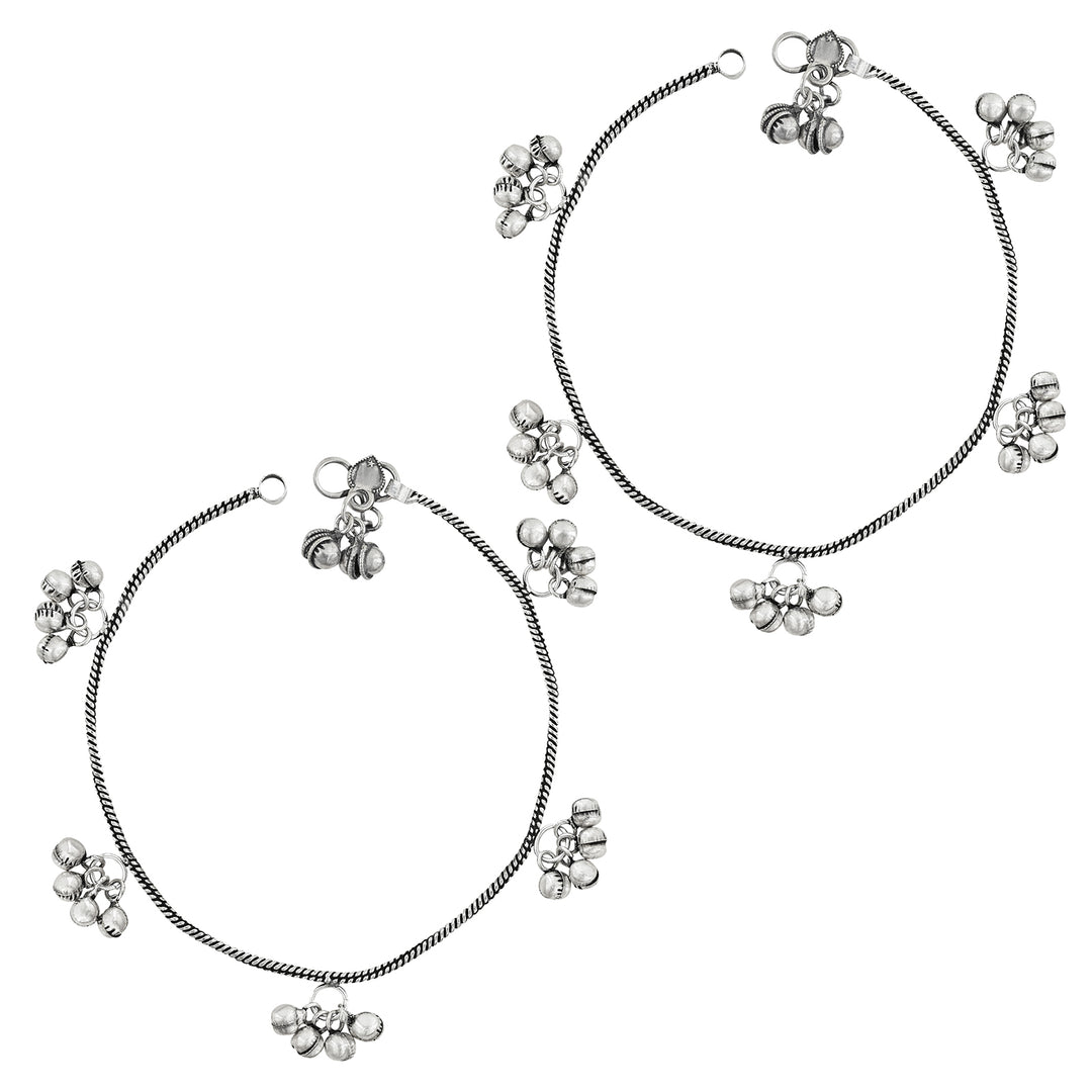Nyska Silver Oxidised Anklet