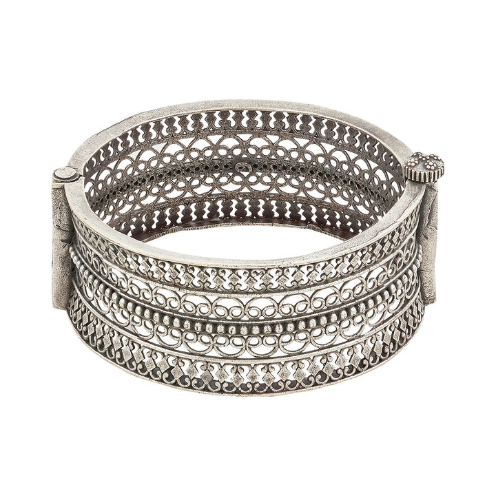 Saachi Silver Oxidised Bracelet