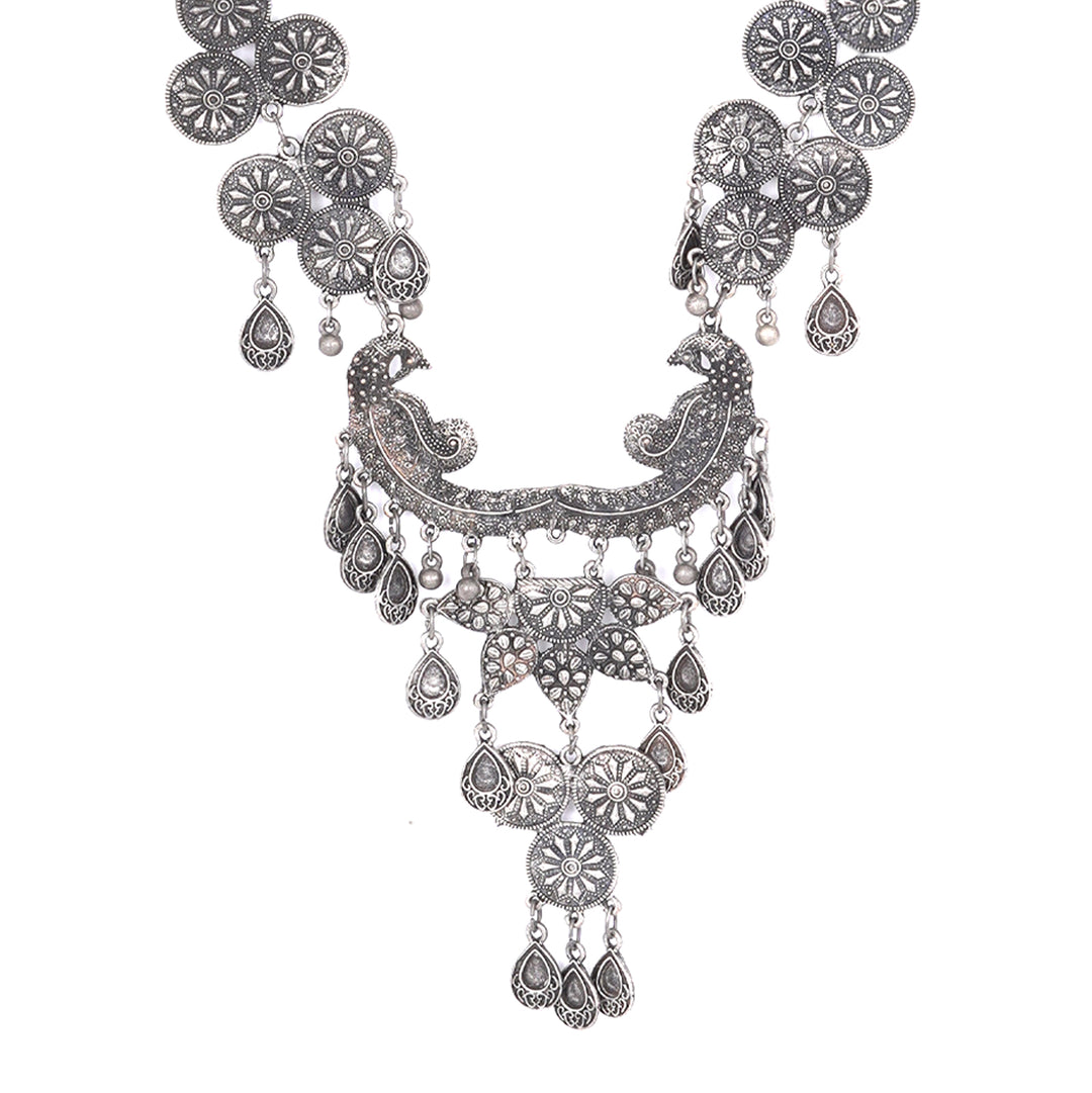 TEEJH DRASTI SILVER OXIDISED JEWELRY GIFT SET