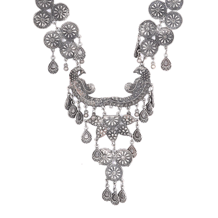 TEEJH DRASTI SILVER OXIDISED JEWELRY GIFT SET