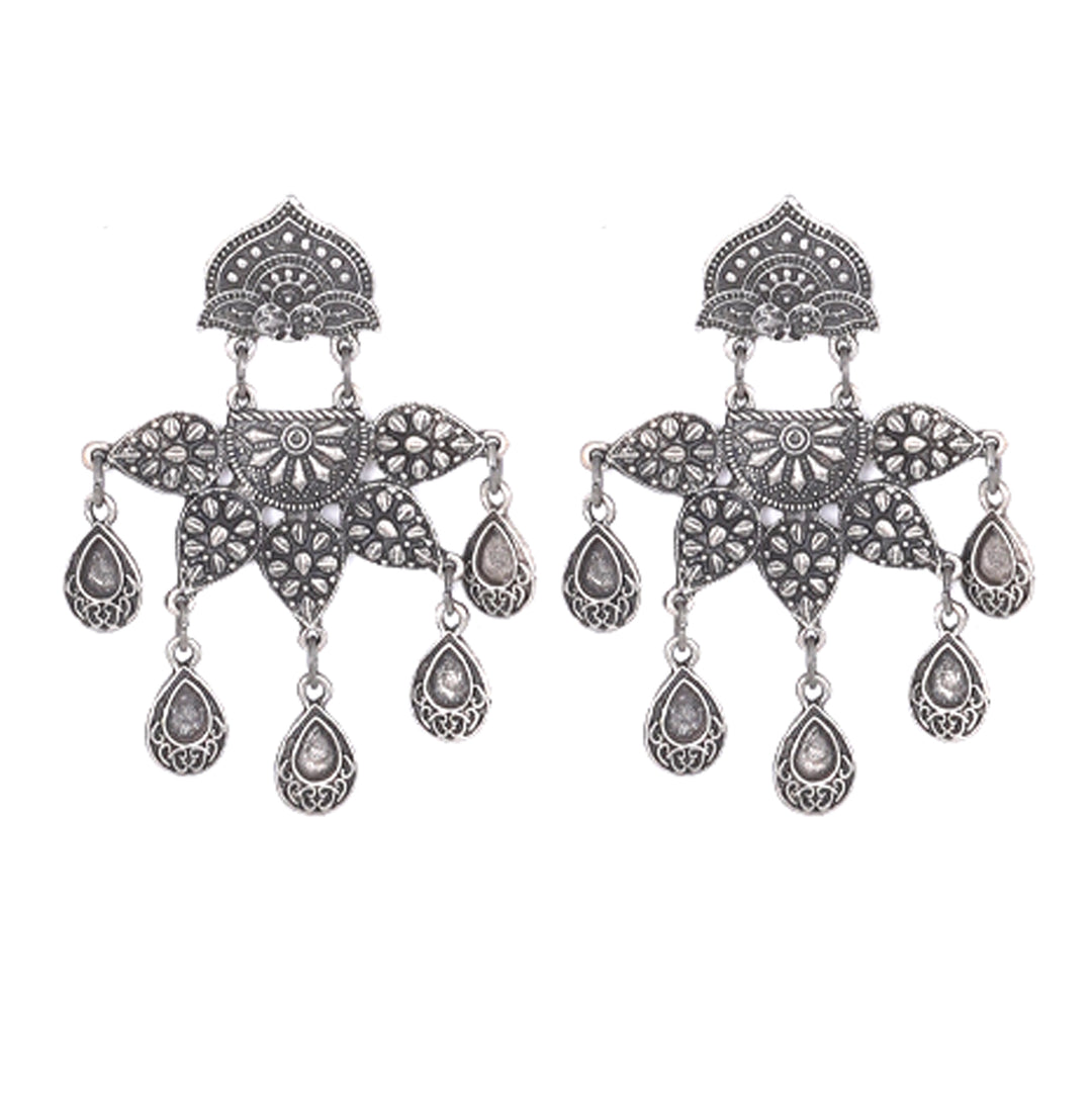 TEEJH DRASTI SILVER OXIDISED JEWELRY GIFT SET