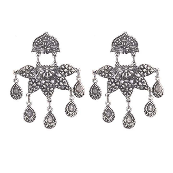 TEEJH DRASTI SILVER OXIDISED JEWELRY GIFT SET