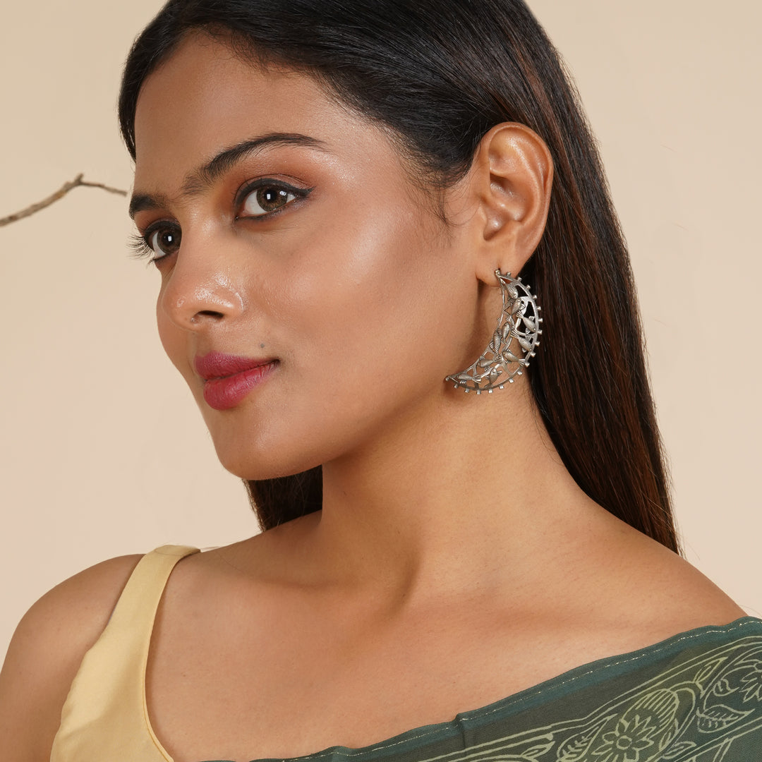 Teejh Vasudha Silver Oxidised Earrings
