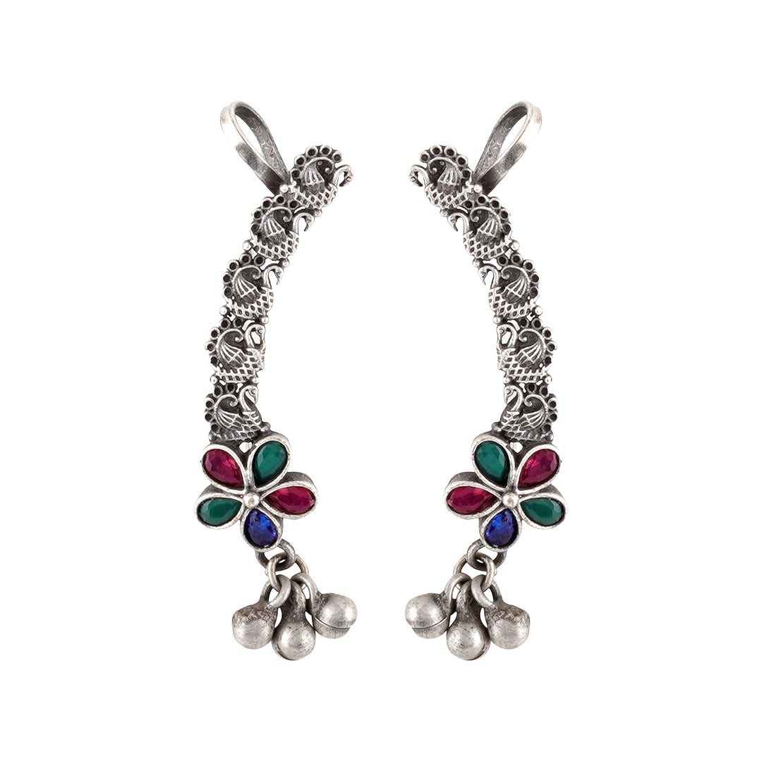 Teejh Gahez Multi-colored Silver Oxidised Earrings