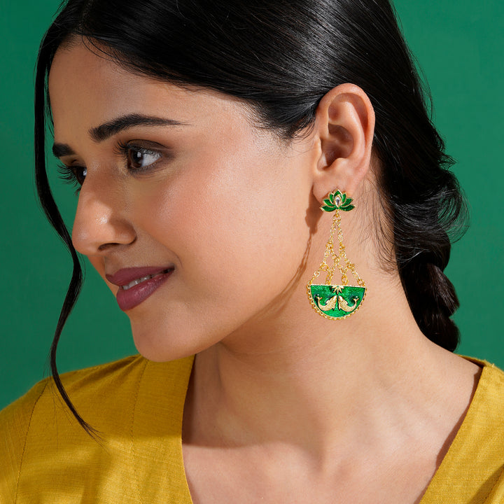 Manmarziyan Green Truck Art Earrings