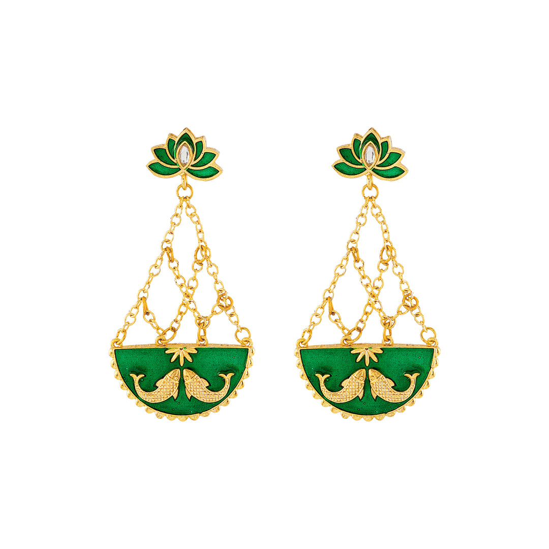 Manmarziyan Green Truck Art Earrings
