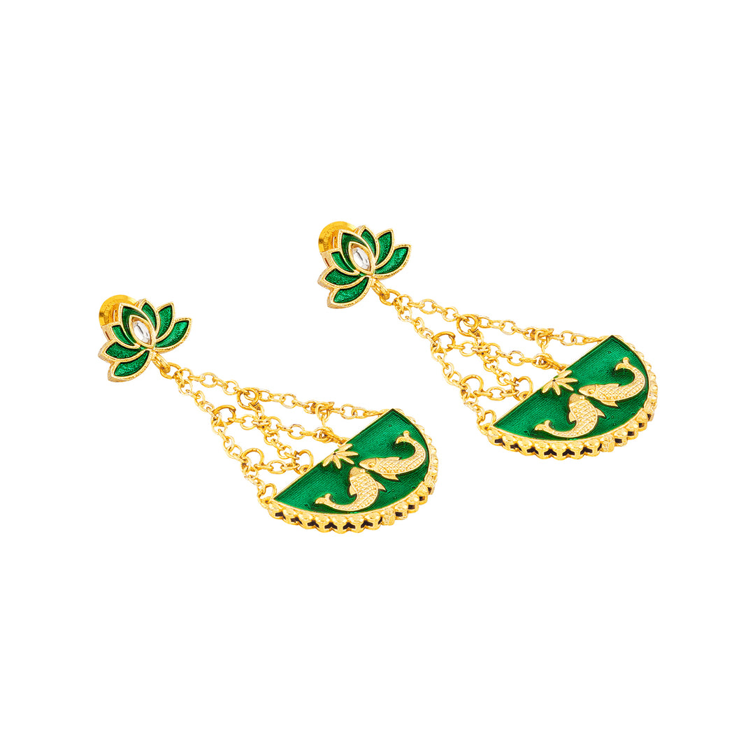 Manmarziyan Green Truck Art Earrings