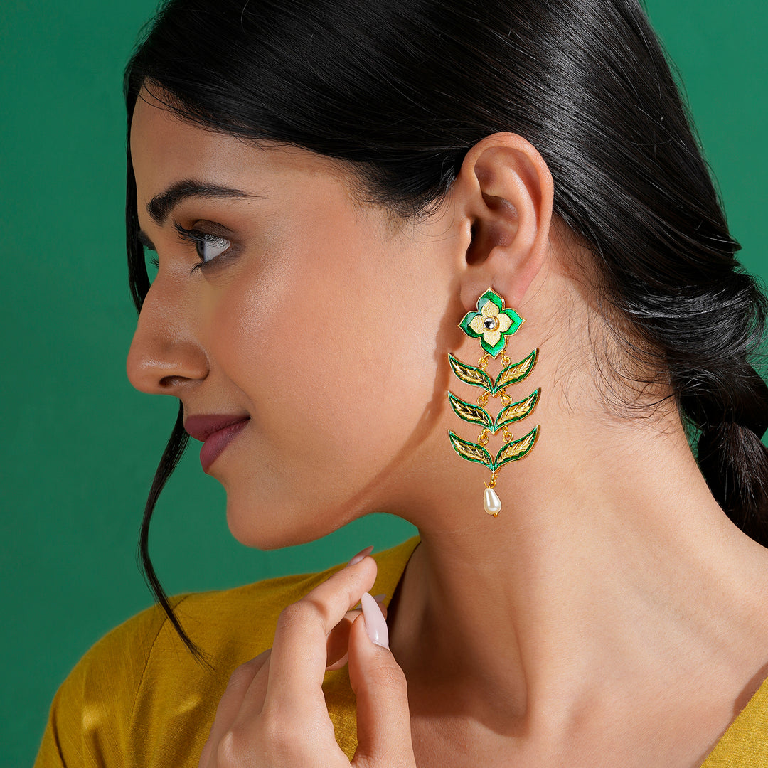 Not So Sati Savitri Green Truck Art Earrings