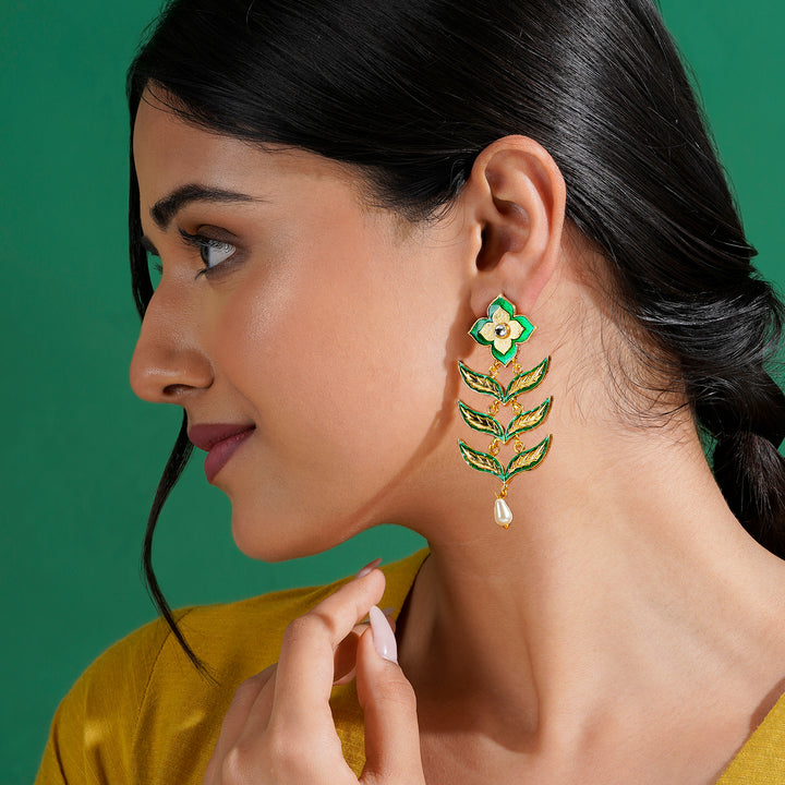Not So Sati Savitri Green Truck Art Earrings