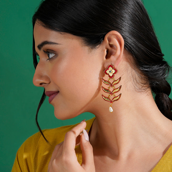 Not So Sati Savitri Maroon Truck Art Earrings