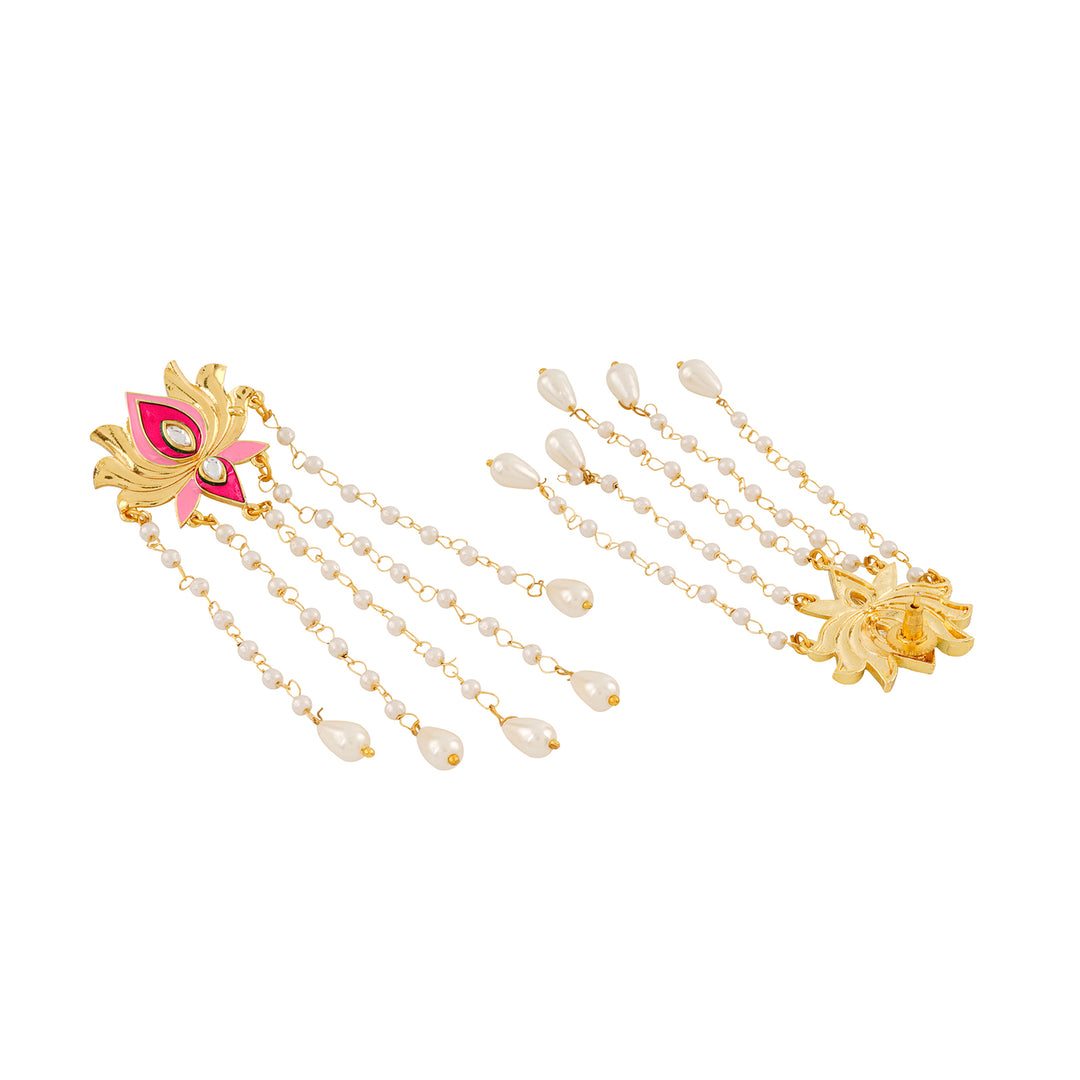 Chamak Chalo Light Pink &amp; Fuschia Pink Truck Art Earrings