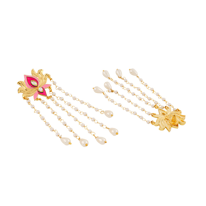 Chamak Chalo Light Pink &amp; Fuschia Pink Truck Art Earrings