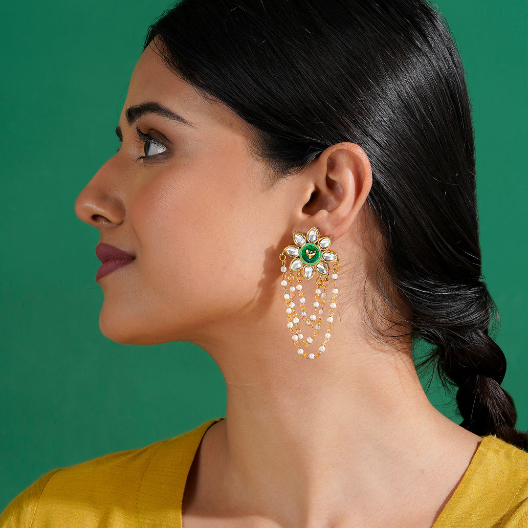 Dekho Magar Pyaar se Light Green &amp; Dark Green Truck Art  Earrings