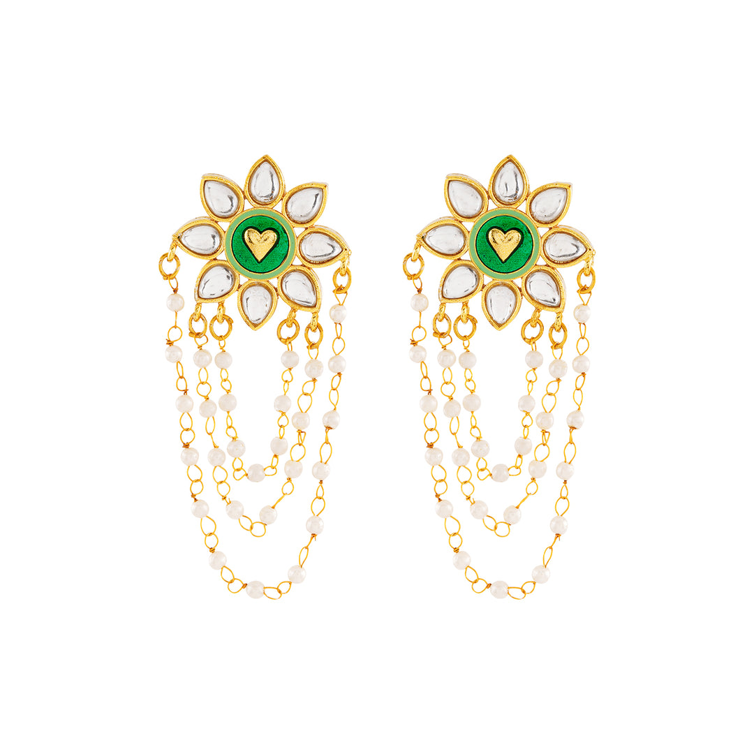Dekho Magar Pyaar se Light Green &amp; Dark Green Truck Art  Earrings