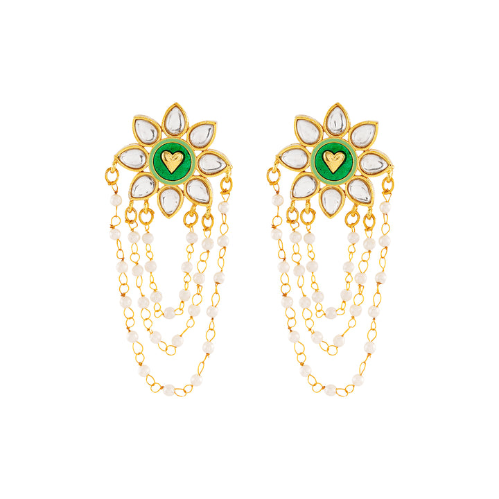 Dekho Magar Pyaar se Light Green &amp; Dark Green Truck Art  Earrings