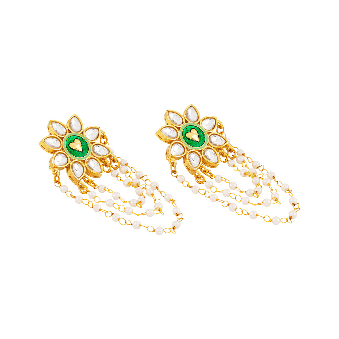 Dekho Magar Pyaar se Light Green &amp; Dark Green Truck Art  Earrings