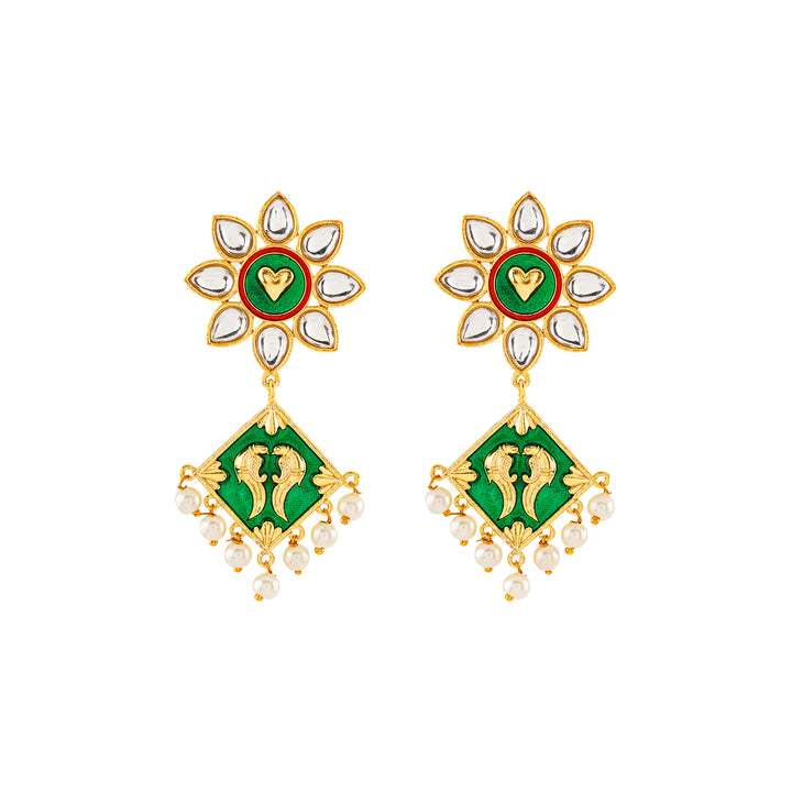 Laung Da Lashkara Dark Green Truck Art  Earrings