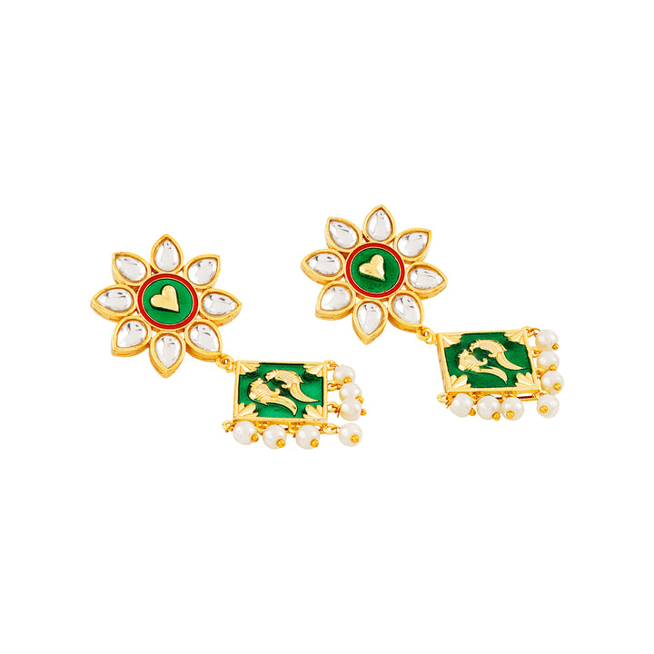 Laung Da Lashkara Dark Green Truck Art  Earrings