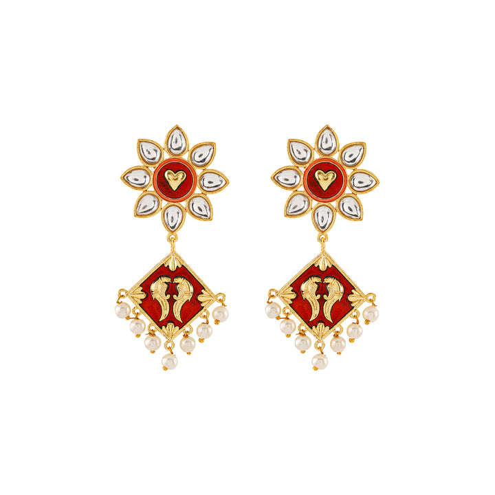 Laung Da Lashkara Maroon &amp; Orange Truck Art  Earrings