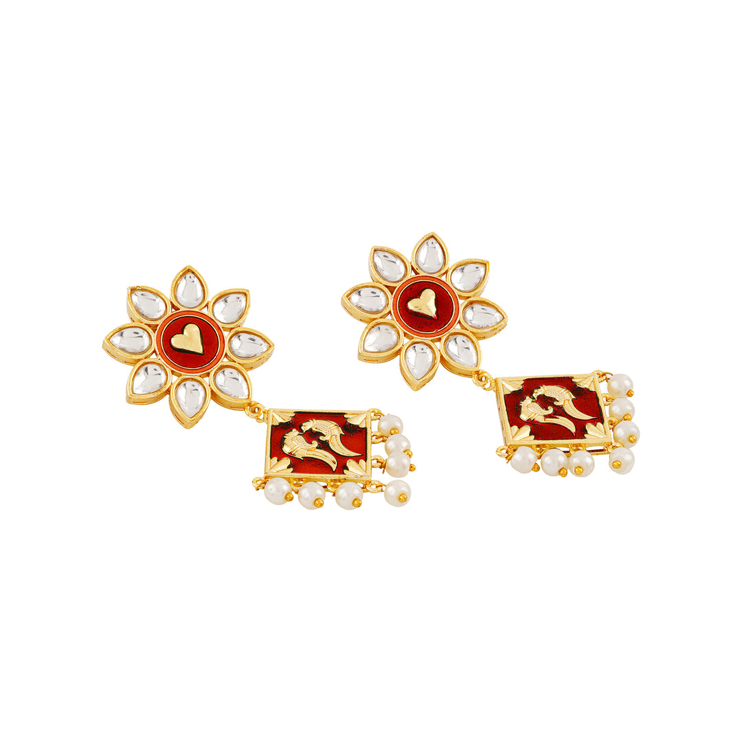 Laung Da Lashkara Maroon &amp; Orange Truck Art  Earrings