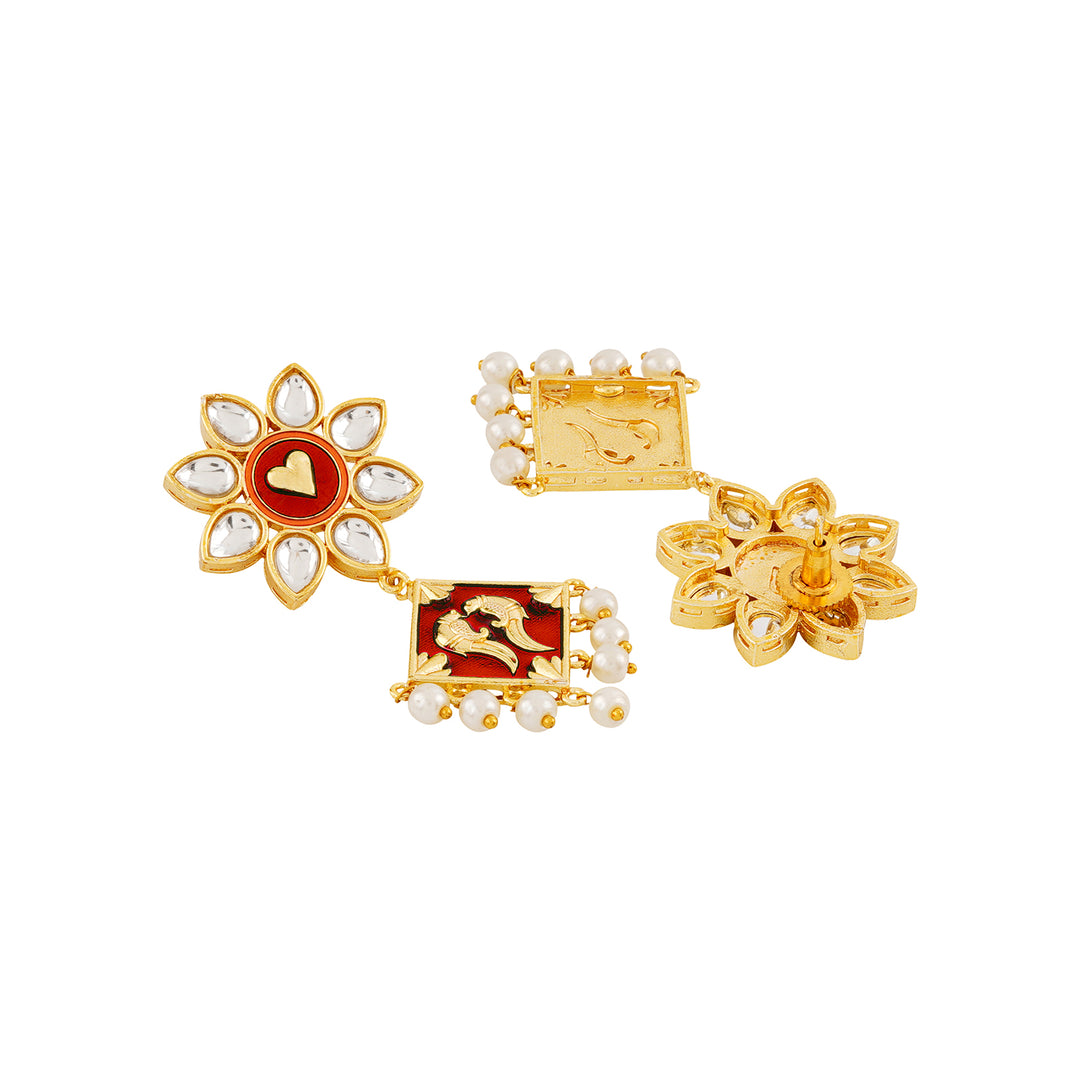 Laung Da Lashkara Maroon &amp; Orange Truck Art  Earrings