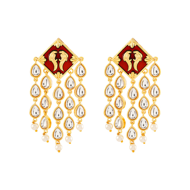 Ashoka Maroon &amp; Orange Truck Art Earrings