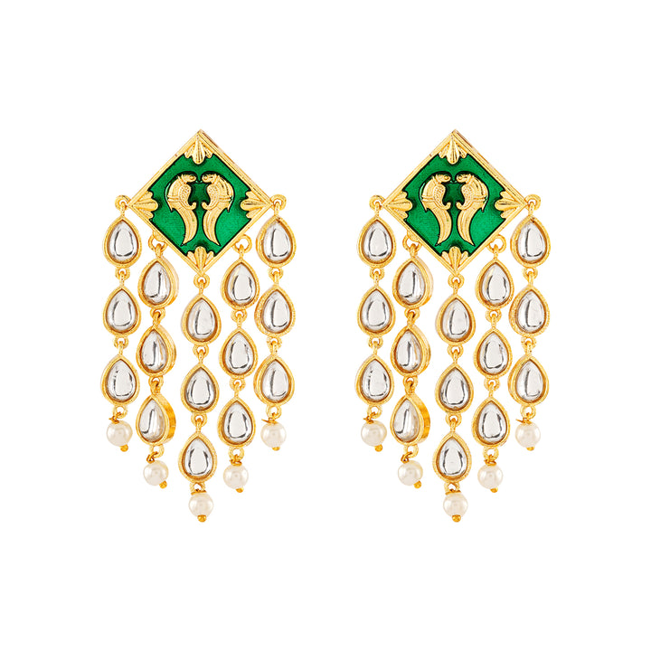 Ashoka Light Green and Dark Green Truck Art Earrings