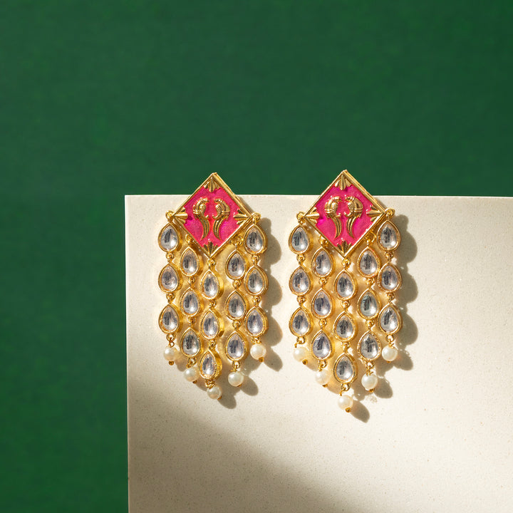 Ashoka Fuschia Pink Truck Art Earrings