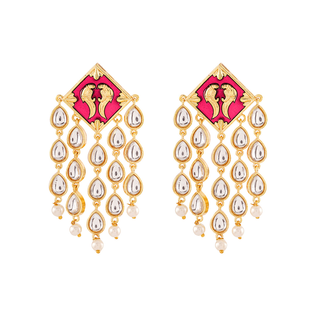 Ashoka Fuschia Pink Truck Art Earrings