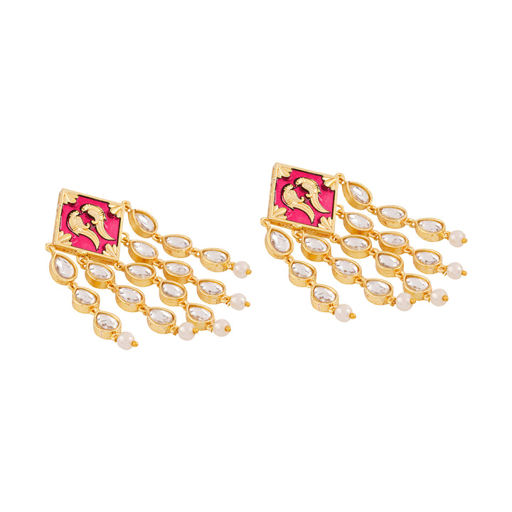 Ashoka Fuschia Pink Truck Art Earrings