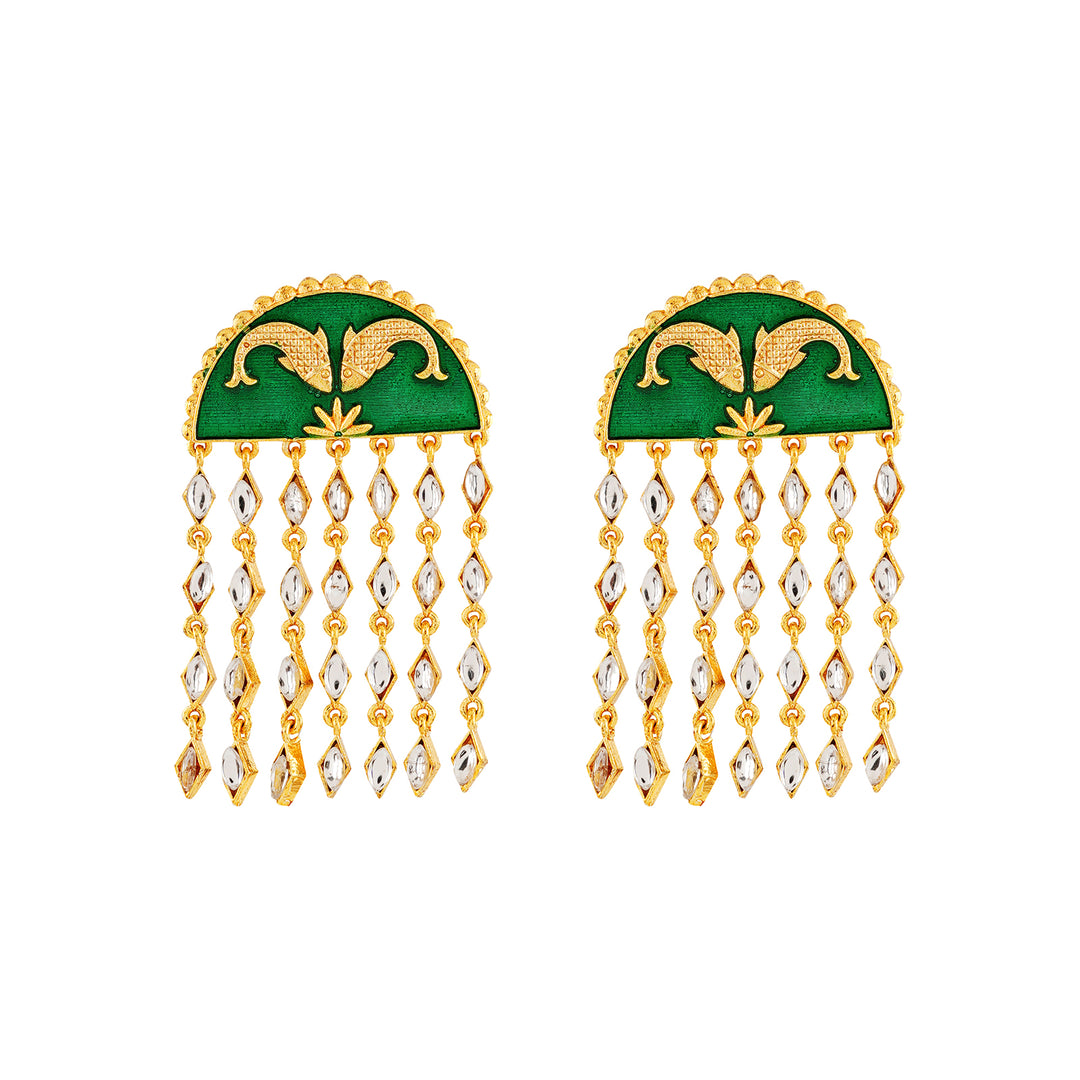 Choli ke Peeche Green Truck Art Earrings