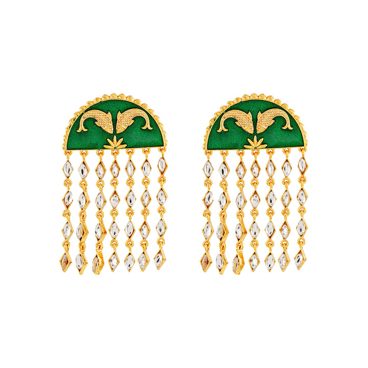 Choli ke Peeche Green Truck Art Earrings
