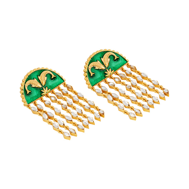 Choli ke Peeche Green Truck Art Earrings