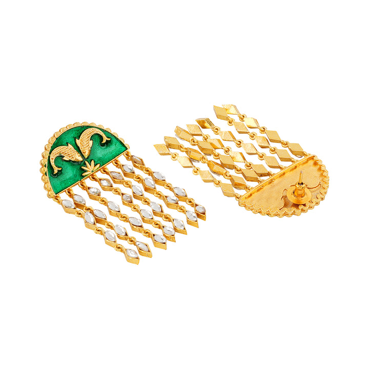 Choli ke Peeche Green Truck Art Earrings
