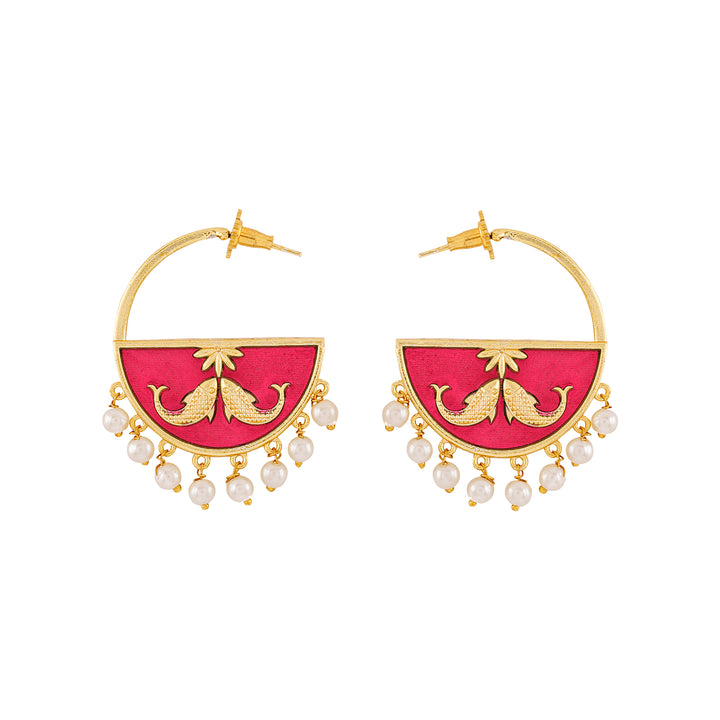 Param Sundari Fuschia Pink Truck Art Earrings