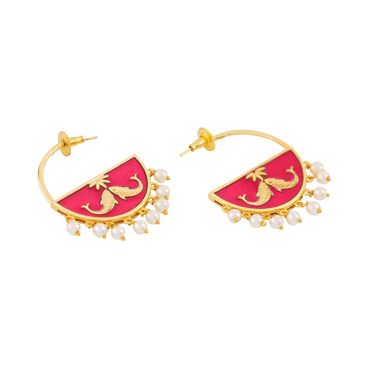 Param Sundari Fuschia Pink Truck Art Earrings