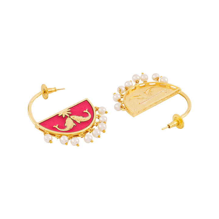 Param Sundari Fuschia Pink Truck Art Earrings