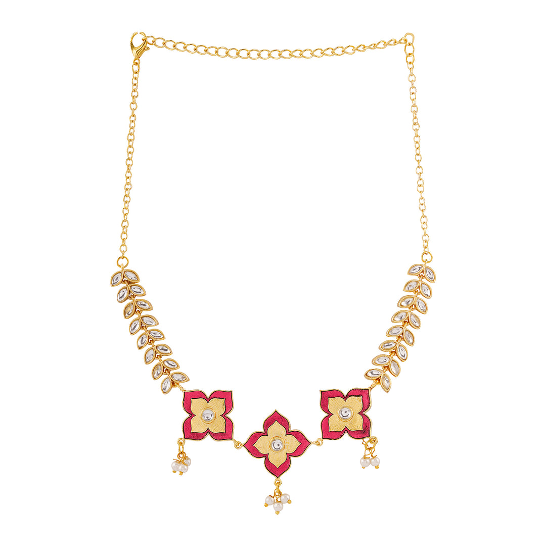 Hello Phools Fuschia Pink Necklace