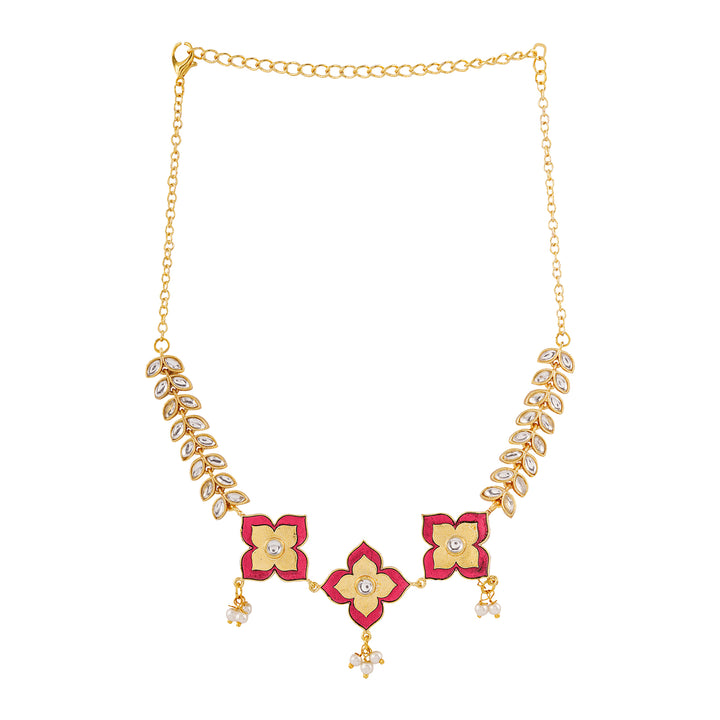 Hello Phools Fuschia Pink Necklace