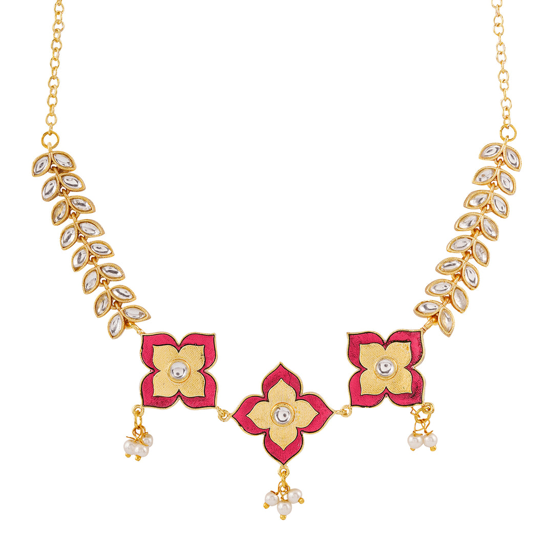 Hello Phools Fuschia Pink Necklace